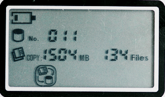 PD70X display showing a copy and verify operation