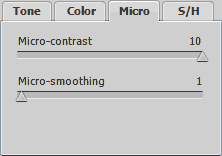 Tone Mapping Settings palette, Details Enhancer tab, Micro tab